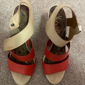 Sam Edelman shoes. Cream and dark orange